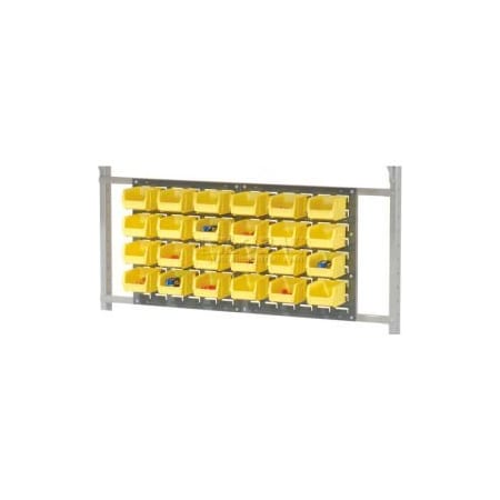 Global Equipment (1)36" Louver Panel with 24 Yellow Bins For 48" Bench - Gray 651441